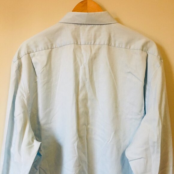 Perry Ellis Portfolio Classic Fit Luxury Cotton Pale Blue Dress Shirt - Picture 8 of 16